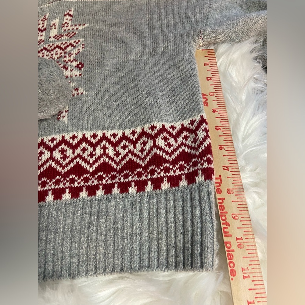 Ruby Moon Sz S Grey with Burgandy Women’s Hooded Knit Sweater - Picture 8 of 10